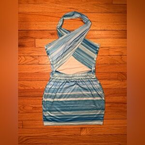 Blue Striped Mini Dress